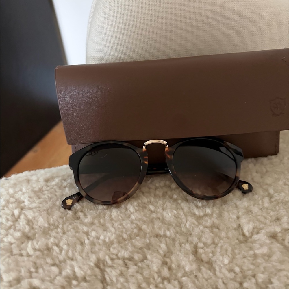 Massimo Dutti Brown Tortoiseshell Round Sunglasses